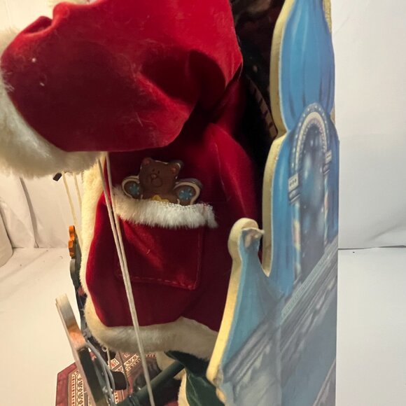 Santa Puppeteer 2002 Marionette Puppet Wind Up Animated Musical Vintage Telco - Picture 6 of 12